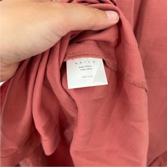 Hatch Jenna Midi Ruffle Button Front Maternity Dress Linen Blend - Picture 9 of 9